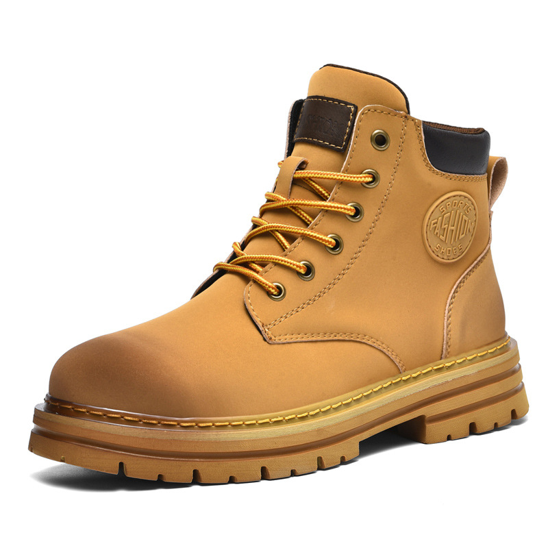 Hot free shipping designer boots for womens mens large size Martens boots yellow black Fashionable and versatile Autumn and Winter Outdoor fleece-li