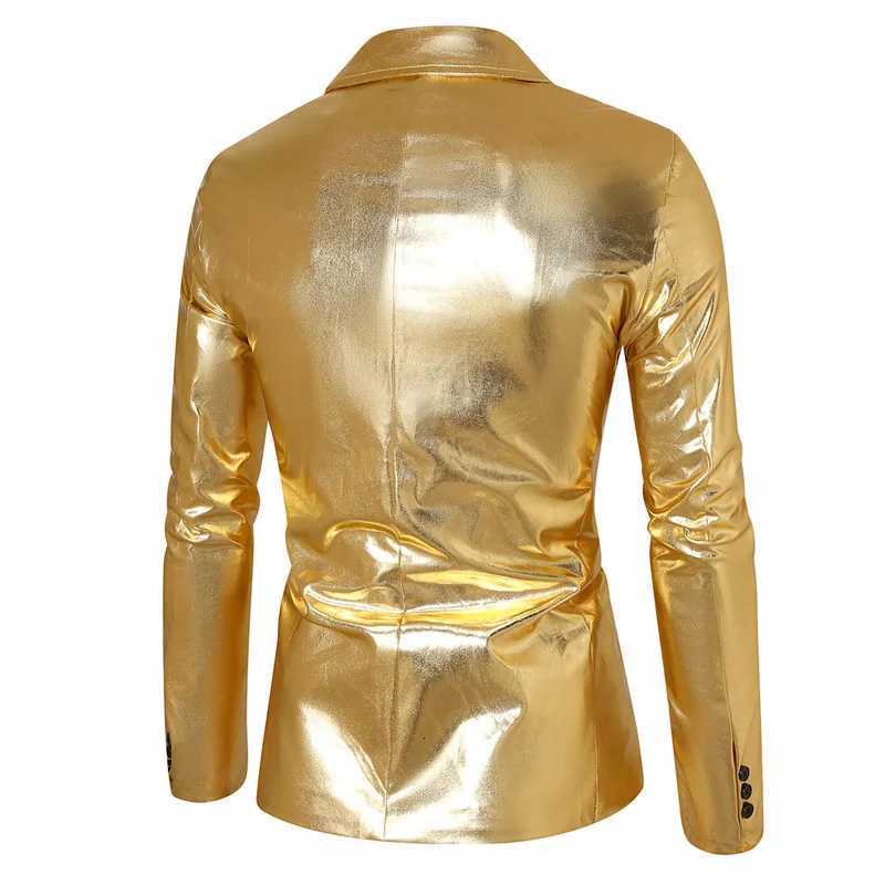 Thin Men Double breasted 2025 New Suit Jacket Gold Silver / Black Fashion Singer Magician Stage Performance Blazer D260902 7d