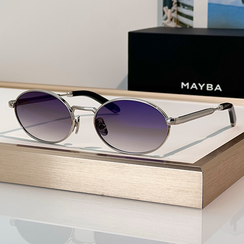 Luxury Oval Sunglasses For Men Women THE BOULEVARD I Fashionable trendy metal full frame glasses Daily leisure business commuting sunglasses