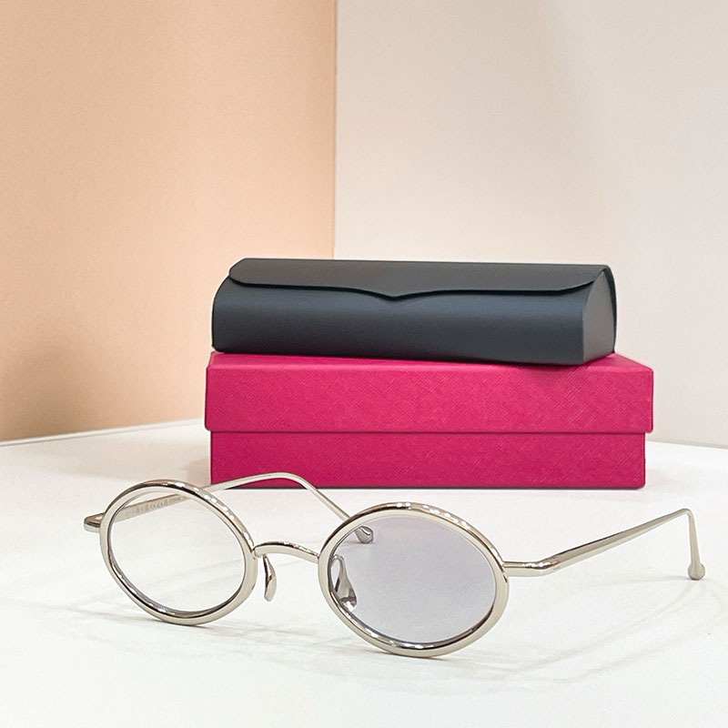 Ladies CAPSULE DE SUNGLASSES Luxury Round Silver Metal Frame Fashion Grey Photochromic Lens Ladies Designer Style Banquet Party High Quality Sunglas