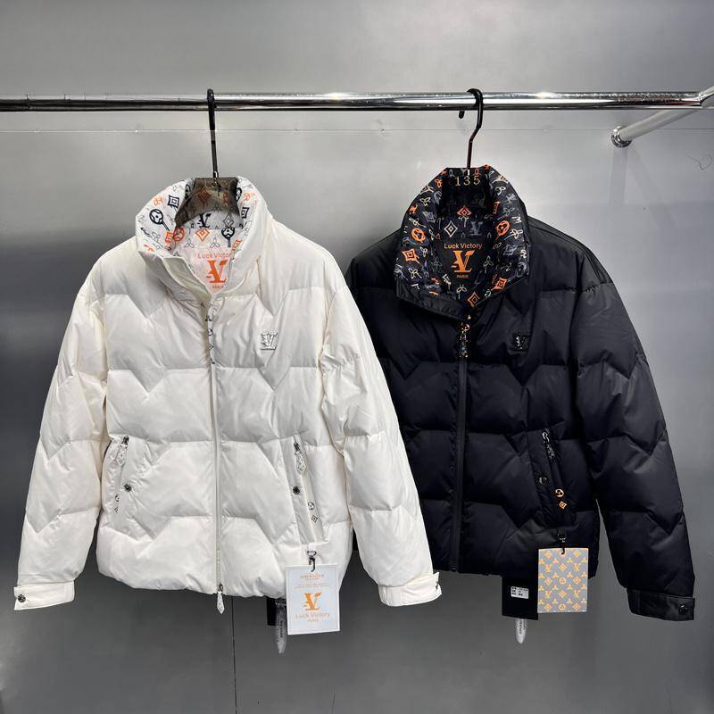 Jacket Zipper Colorful Fashion Hooded Quilted Short Outerwear With Monogram Lining And Front Pockets For Men Daily Commute White Black