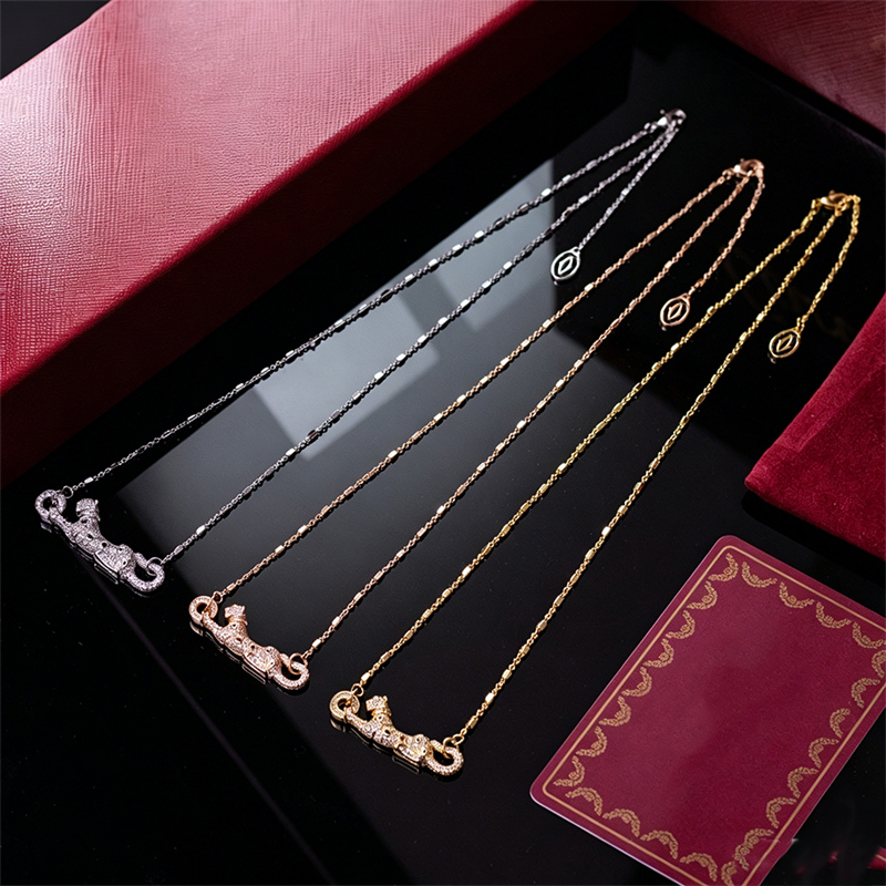 Nouveau Collier d'amour en or 18 carats, bijoux en acier inoxydable, pendentif de créateur, collier léopard, bijoux