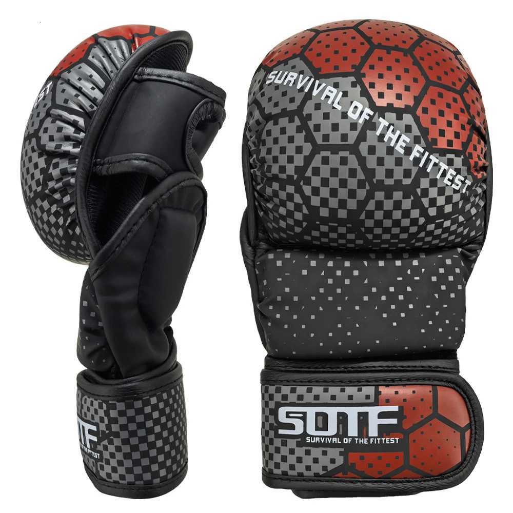 Protective Gear Professional MMA Half-Finger Gloves Thickened Sanda Training Boxing Fighting Mixed Martial Arts Free Style Training Gloves Q260923