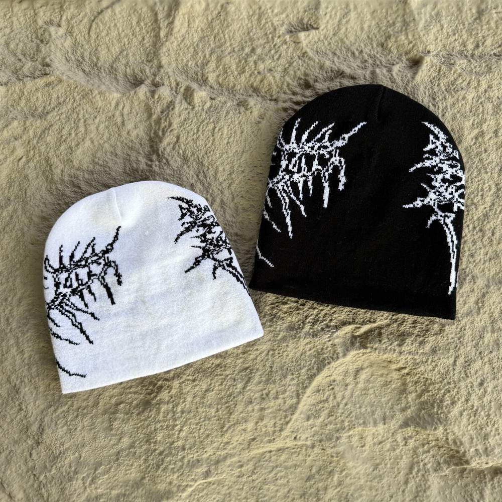 Mode Vintage Haute Qualité Squelette Motif Bonnet Streetwear Casual Chapeau De Broderie Quotidien 100% Coton Casquette Extérieure Pour Hommes Fem
