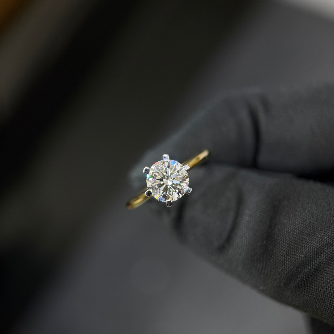 Round Cut Diamond Solitaire Ring 2.5 Ct E VVS2 Lab Grown IGI Certified 14K Yellow Gold Bridal Engagement Jewelry Custom