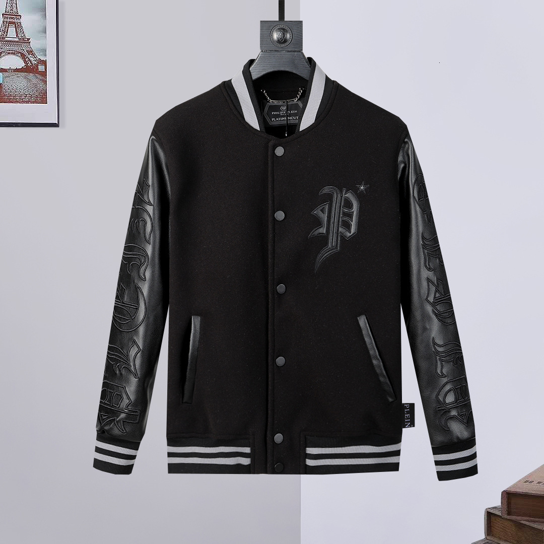 designer men jackets for women luxury autumn winter new stand collar jacket coat trendy brand pp padded leather sleeve jacket phillips philipply ple