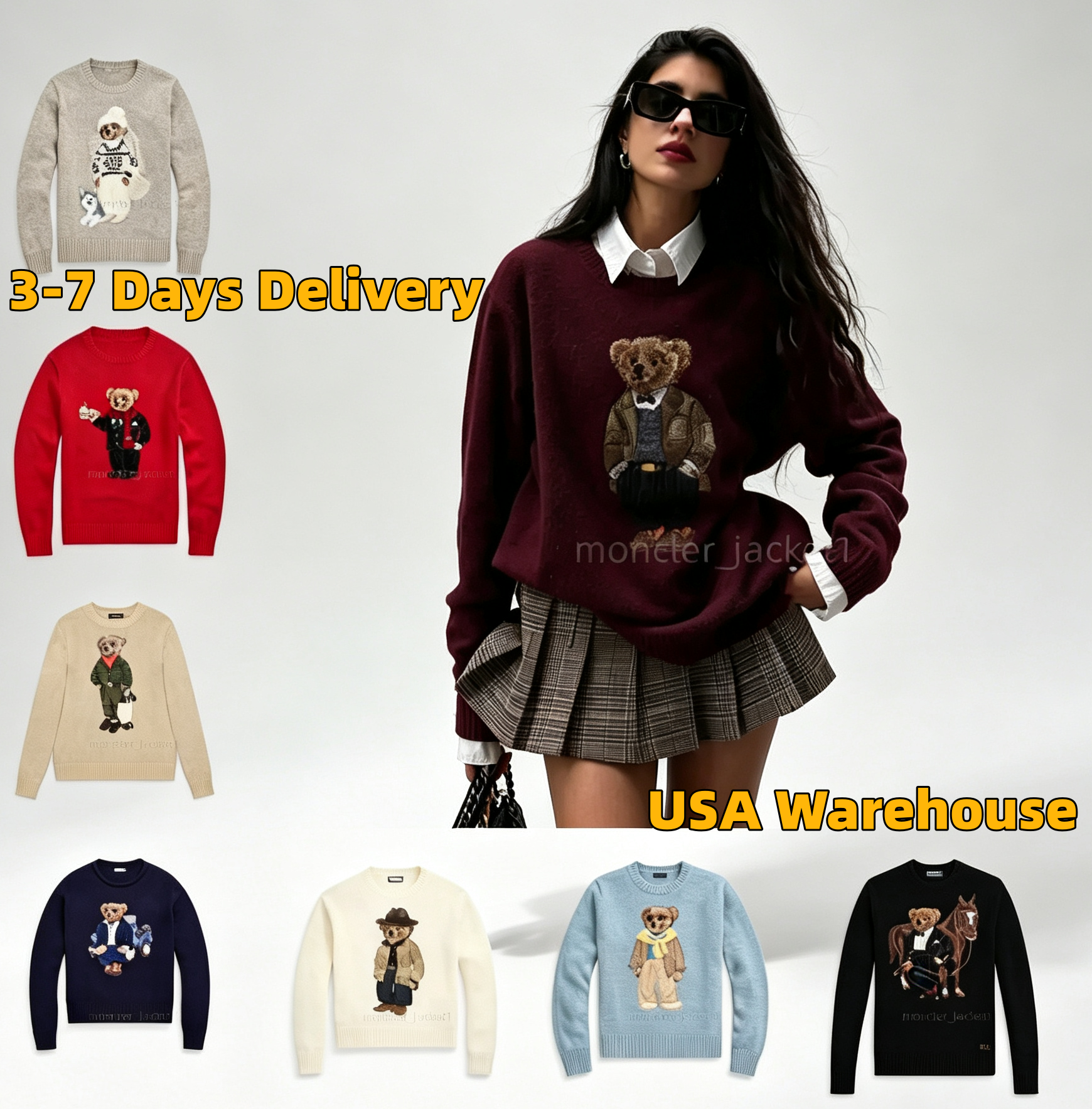 Designers Sweaters Women's Sweaters 2026 Sweater Winter Soft Basic Women Pullover Cotton Raaplllhs Bear Pulls Fashion Knitted Jumper Top Sueter