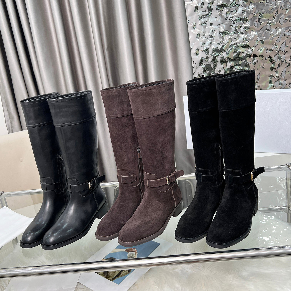 Desgner slippers boots Fall/Winter New Thick-Soled High-vintage boots sandals classic winter snow fur black chestnut ankle 74555