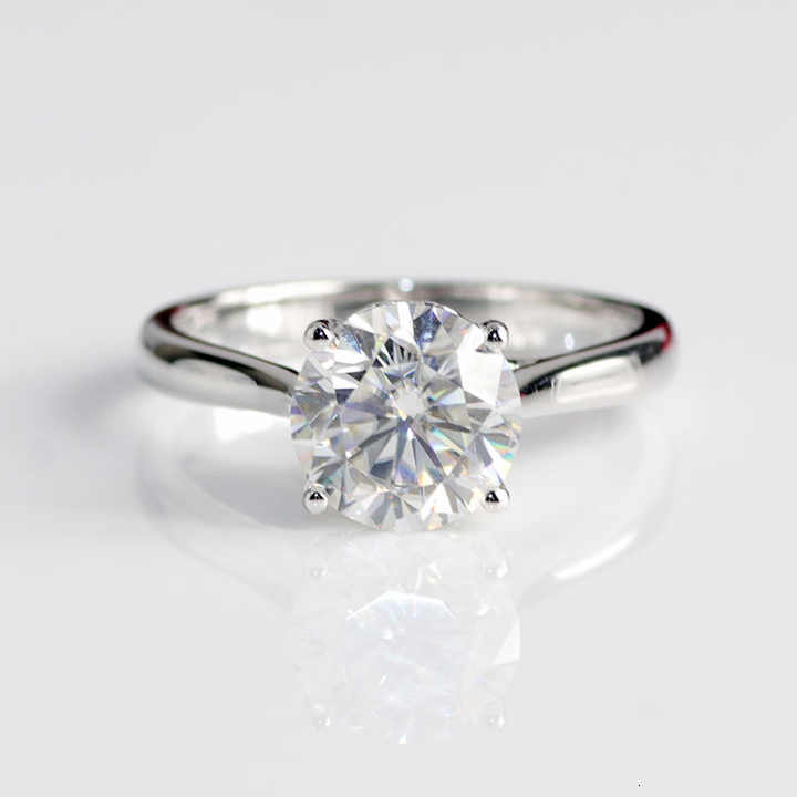 VOAINO Custom Igi Certified Vvs Cvd Lab Grown Created Diamond 10k 14k 18k Gold Four Claws Round Brilliant Cut Engagement Ring