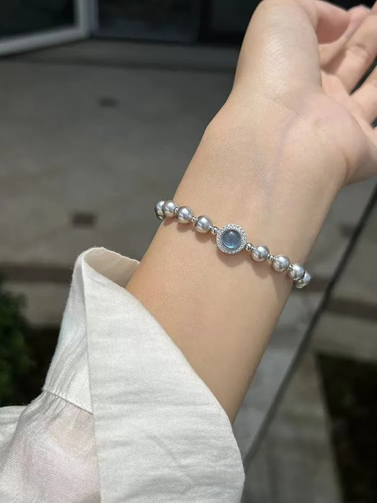 Boîte à breloques bijoux à la mode, Bracelet Chic en cuivre et argent pour femmes, orné de diamants, livré avec un bracelet de luxe en perles d'o