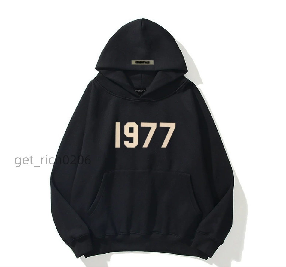 Fashion Men Hoodies Essentials 1977 Hoodie Men Pullover Hoody Hip Hop Luxury Autumn Winter Sweatshirts Cotton Letter Pullover Casual Men Women Esss