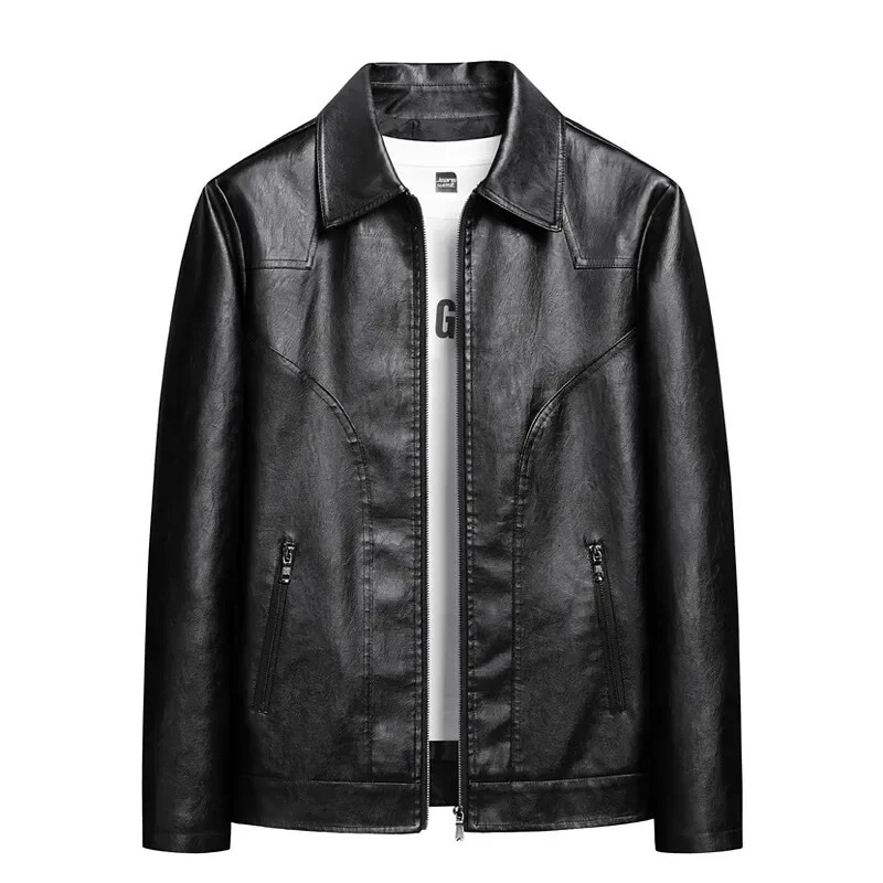 Men Faux Leather Men's Trendy Coat Jacket PU Black Light Green Optional Asian Size M8XL Jackets 260902
