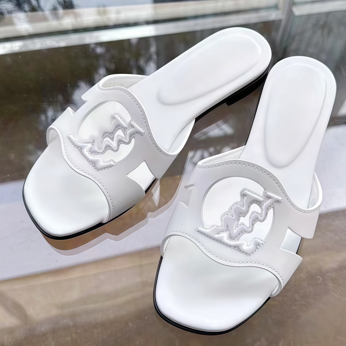Designer Women Slide Sandals Hollow Out Letter High Version Microfiber Sheepskin Slippers Summer Fashion Flat Beach Slippers 35-42