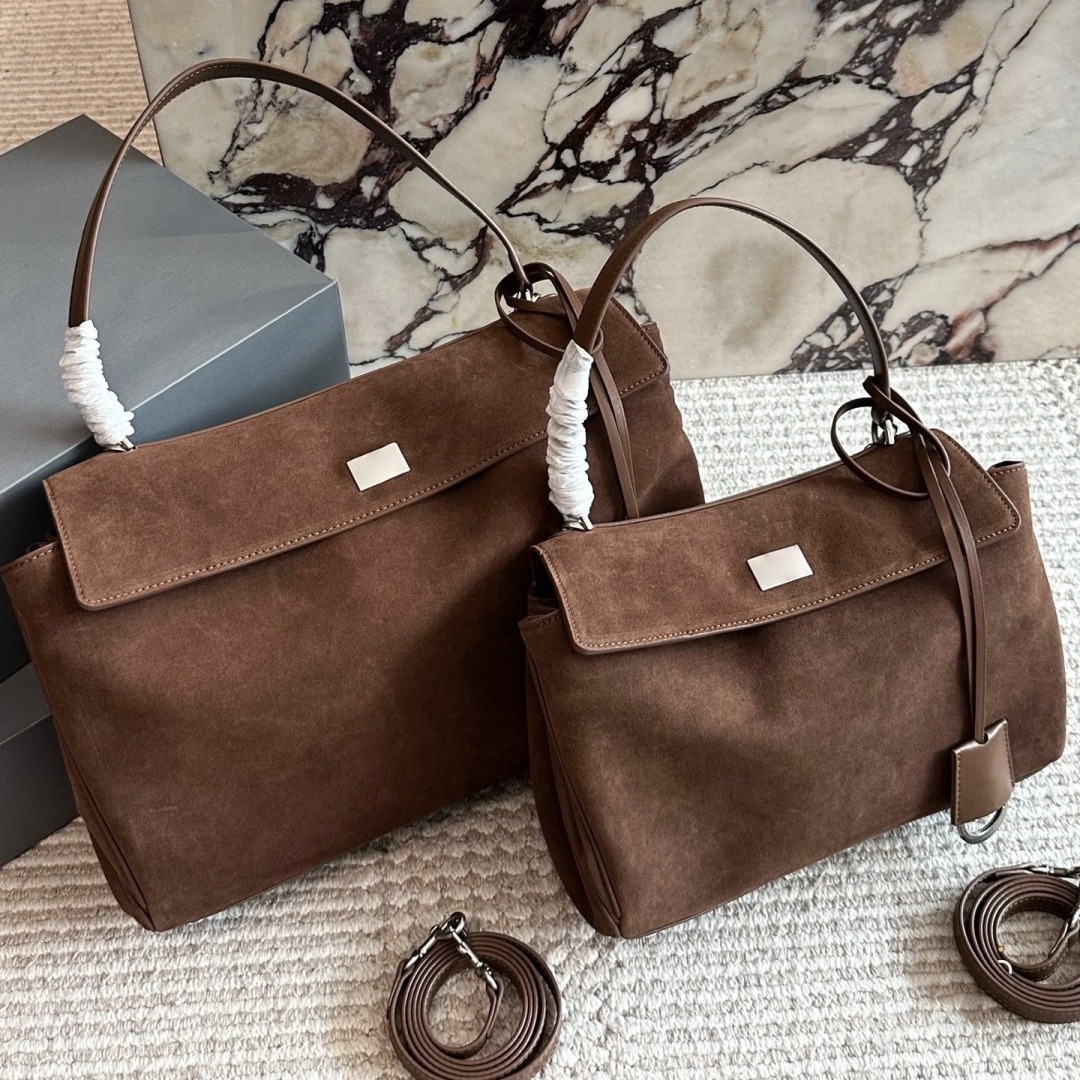 Autumn Winter Women Vintage Brown Suede Crossbody Handbag Street style Designer Slouchy Shoulder Bag Soft Suede Tote Satchel Bag Large Luxury Office