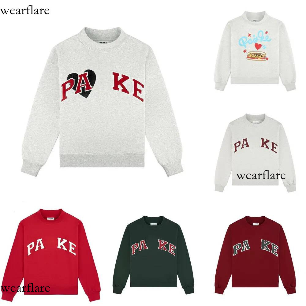 Designer Parkes hoodie Style Embroidered Mock Neck Pullover for Women Pink Brown Fit Cotton Sweatshirt Cotton Pullover Fashion Hoodies Casual Long S