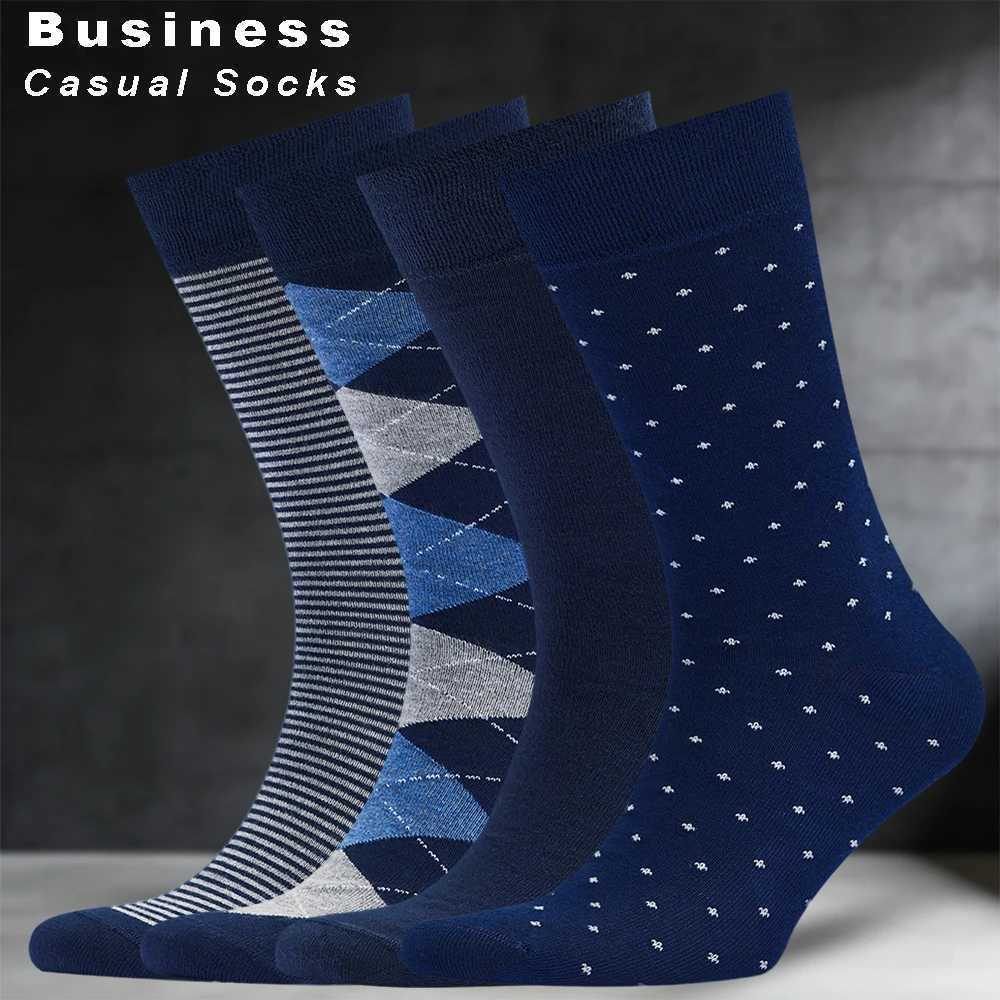 2/4Pairs Men's Socks High Business Casual Socks Long Socks For Men Dress Socks Male Gifts Autumn Winter Warm SoxT260909