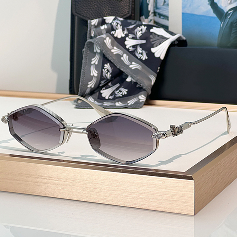 Geometric Sunglasses For Men Women BIO Classic lady metal frame Nylon lenses Personality marker symbol Business driving luxury party sunnies