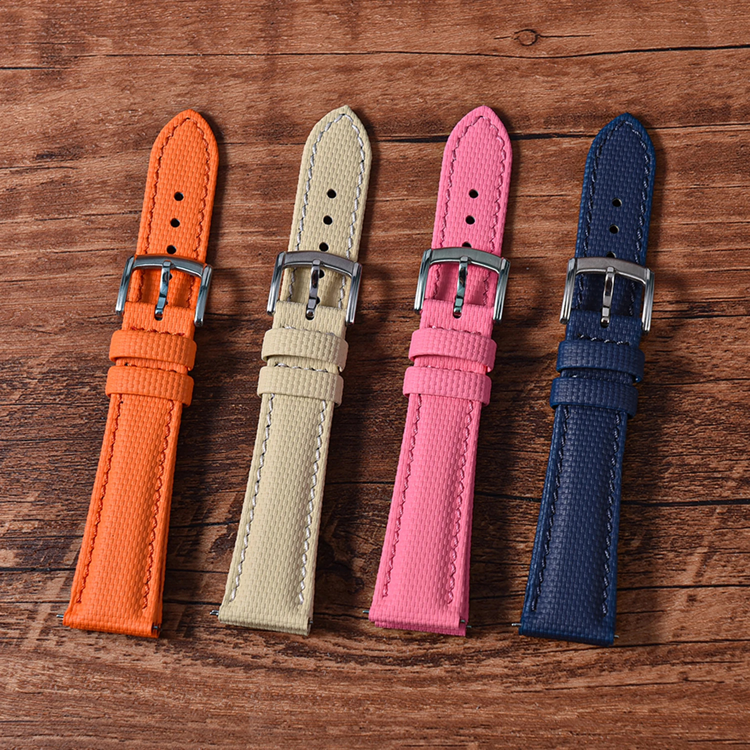 Uhrenarmband aus FKM-Gummi mit Segeltuchstruktur, 18 mm, 19 mm, 20 mm, 21 mm, 22 mm, Leder, Schnellverschluss, langlebig, Hybrid, Unisex 260909