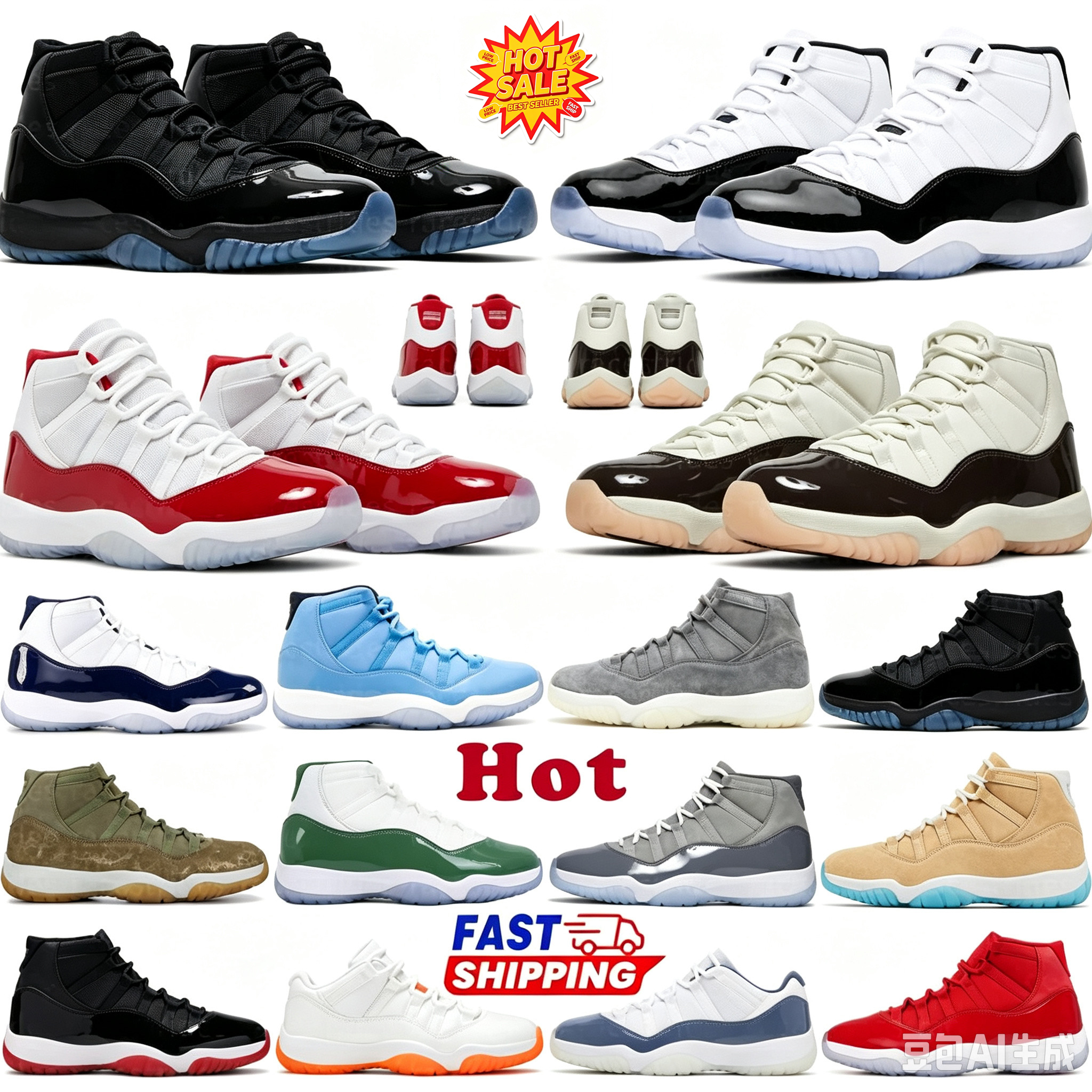 2026 with box 11 11s mens basketball shoes Gamma Blue Mojave H-Town Newsprint Inner Beast 285 Cherry Cool Grey Grand Finale men women trainers sport