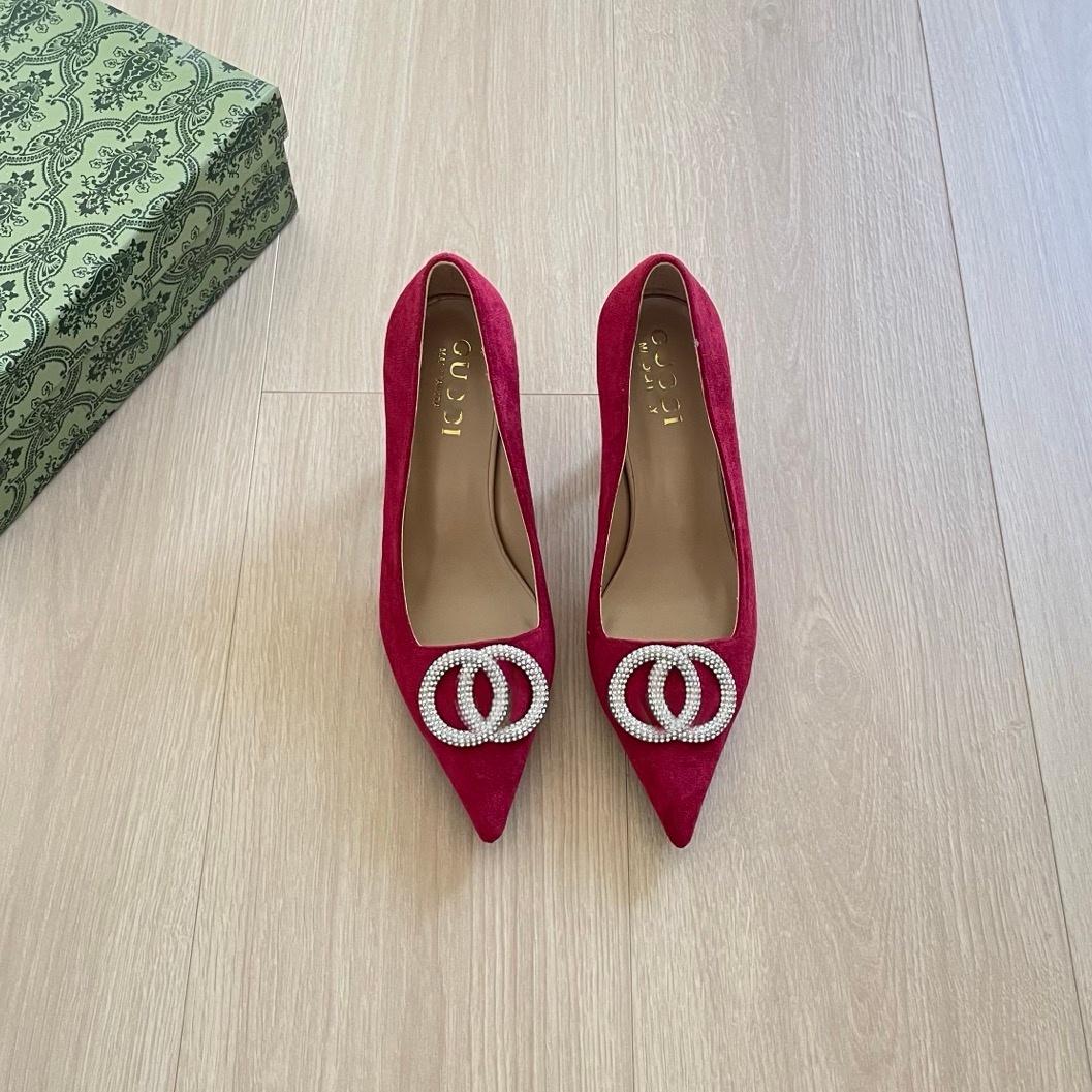 New Water Diamond Pointed Designer Women's Shoes Pumps Metal Decoration High Heels Nightclubs Banquets Female Shoes Free Shopping Size 34-42