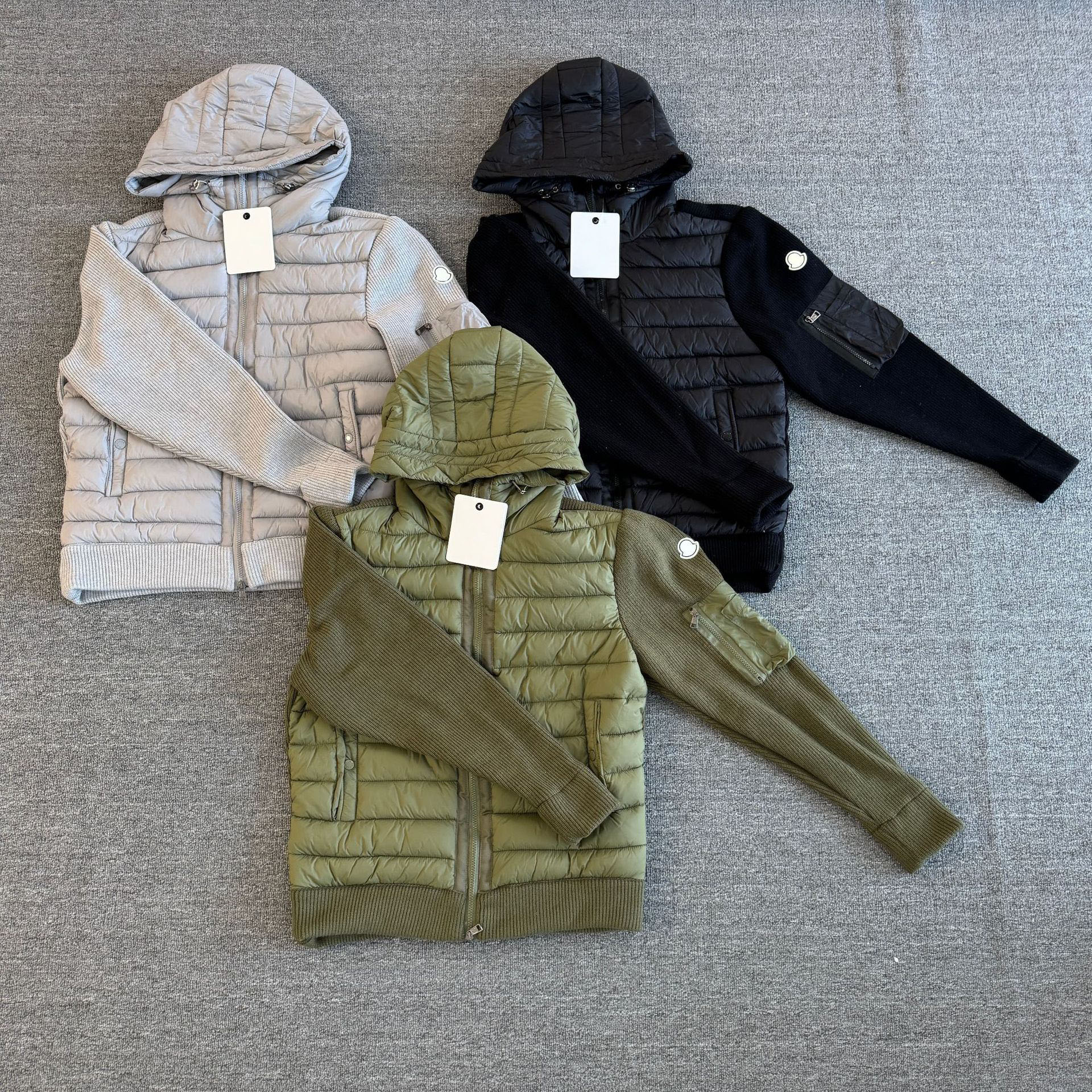 Luxe Designer Pufferjack Heren Winter Gebreide mouw met capuchon Casual lichtgewicht warme jas voor mannen en vrouwen