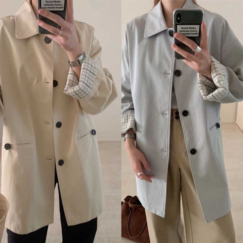 British Spring Autumn 2026 Slimming New CHInese Style Turn-down Collar Elegance H-shaped Women's D260909