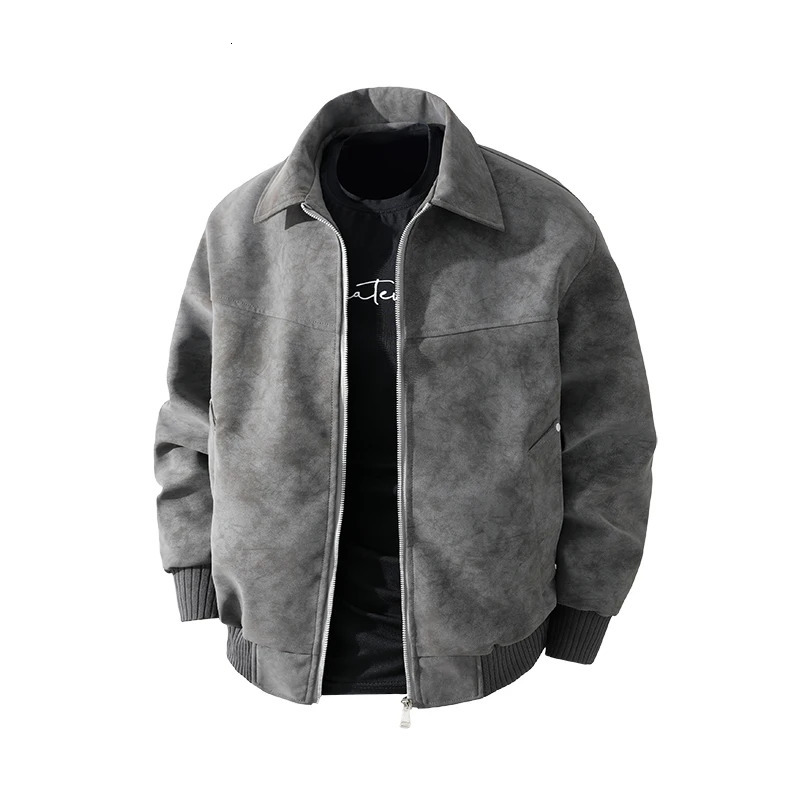 Workwear oversized coat for men SpringAutumn 2026 style casual jacket versatile and loose PU leather 260902