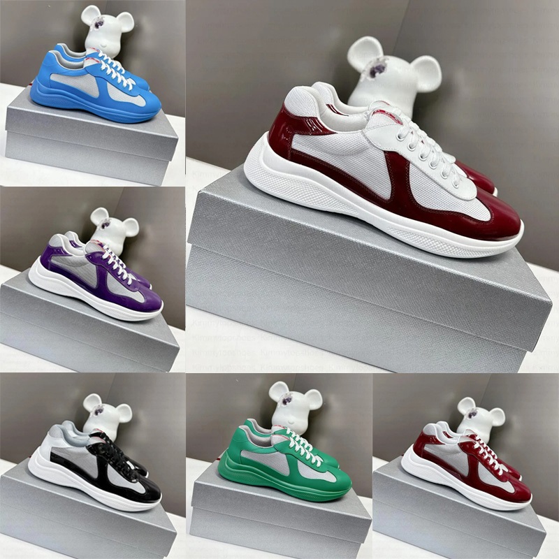 America's Cup Xl Casual Shoes Men Women Designer Leather Sneakers High Quality Patent Leather Flat Trainers White Black Mesh Lace-up Outdoor