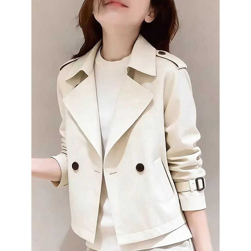 Korean Women New Short Autumn Korean Loose Clothes Female Long Sleeve Casual All-Match Windbreaker Coat Outwear Lady D260909