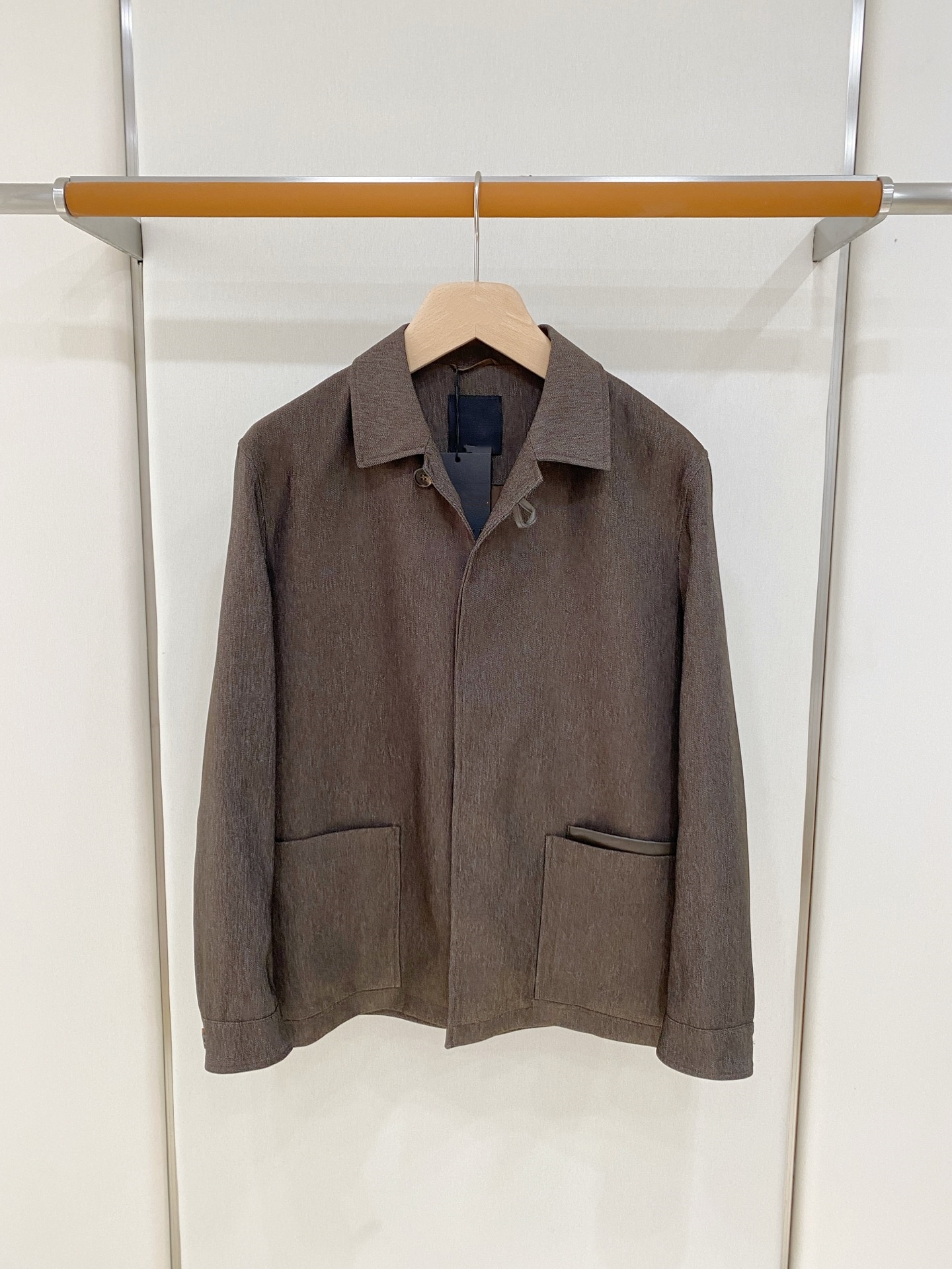 Z Collarless Men's Wool Blended Jacket - Business Casual Stylish Short-Sleeved Coat