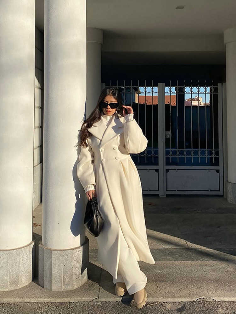 Coats Women Winter Warm Maxi Double Breasted Long Trench Coats Belted Waist Slim Fit Blend 2026 Lady Street Outerwear New D260909
