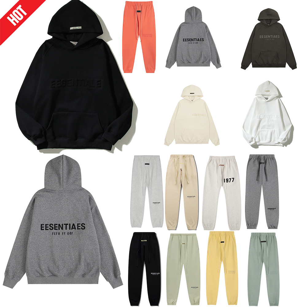 essential Hoodie Mens Womens Designers Hoodies esentialsas tracksuit Winter Man hoodies Classic Black White 1977 zip up jackets set clothes sweatshi