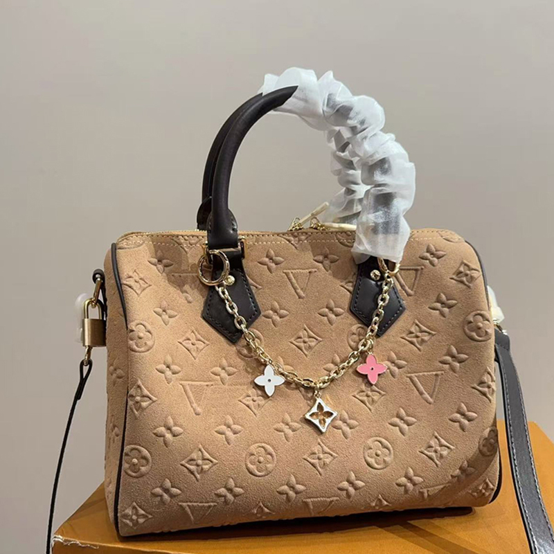25A Designer Real Suede Leather Shoulder Bags Plaid Shopping Bag With Chain Belt Woman Luxury Handbag Vintage Hobo Genuine Leather Patchwork Classic