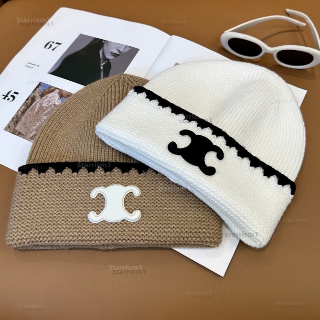 Autumn And Winter Sports Style Designer Beanie Hat Men's And Women's Cap Outdoor Vacation Checker Metal Letter Printing Casquette Womens T