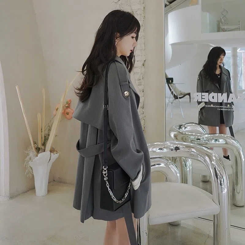 Cotton Thickened Trench Coat Add Women's Coat Women's Autumn/Winter 2025 Korean Edition Loose Trend Advanced Slim Casual D260909