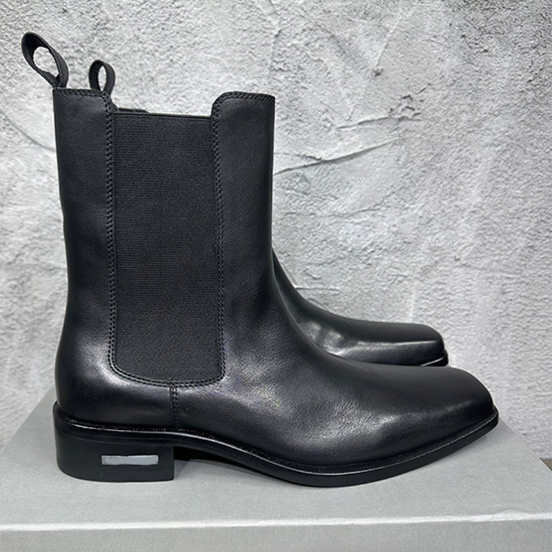 Mens Concorde Chelsea in Black Designer Mans Fashion Black Shining Calfskin Short Boots Mens Classic Daily Commuting Outfit Chelsea boots