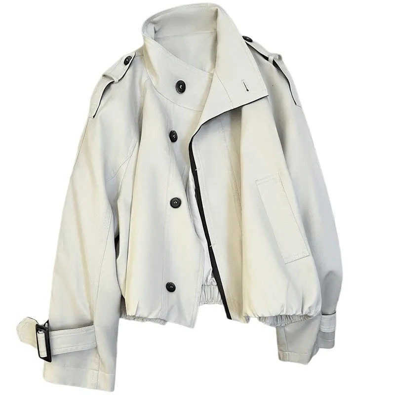 British Quality Temperament New High Style Short Windbreaker Coat Woman Autumn Casual All-match Trench Coat Female Outerwear D260909
