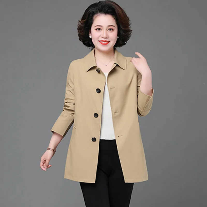 Coat Windbreaker Short 2024 Women's Autumn New Korean Loose Fashion Women's Solid Color Pocket Single Breasted Top 5XL D260909