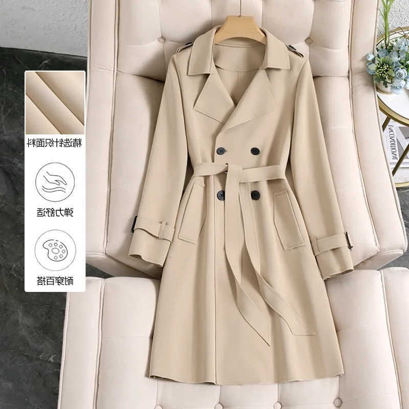 Women Trench Coat Fashion for Winter Clothes Women Long Coats and Jackets Women Belt Double Breasted Trench Coat Women Clothing D260909