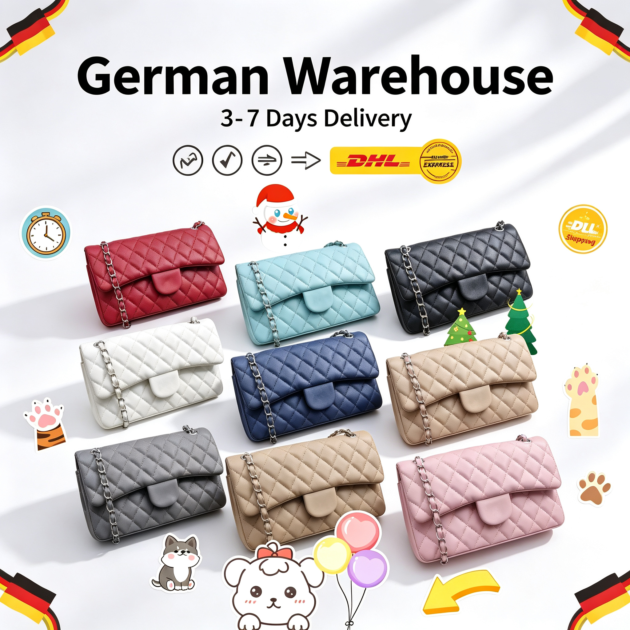 Designer Luxury Quilted Chain Shoulder Bag for Women Crossbody Handbag Purse for Women with Gift Box and Dust Bag Fast DHL Shipping