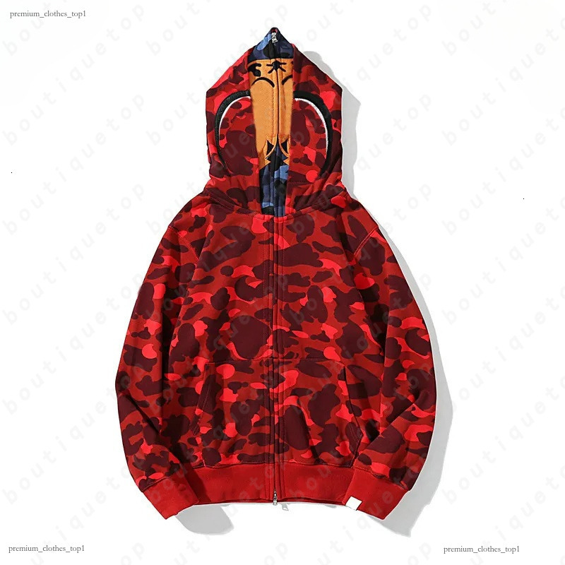 A Bathe Ape Shark Mouth Zip Hoodie Camo Multi Color Street Bapa Shirt Hip Hop Mens Versatile Genuine Exclusive Statement Collection Handcrafted Ligh