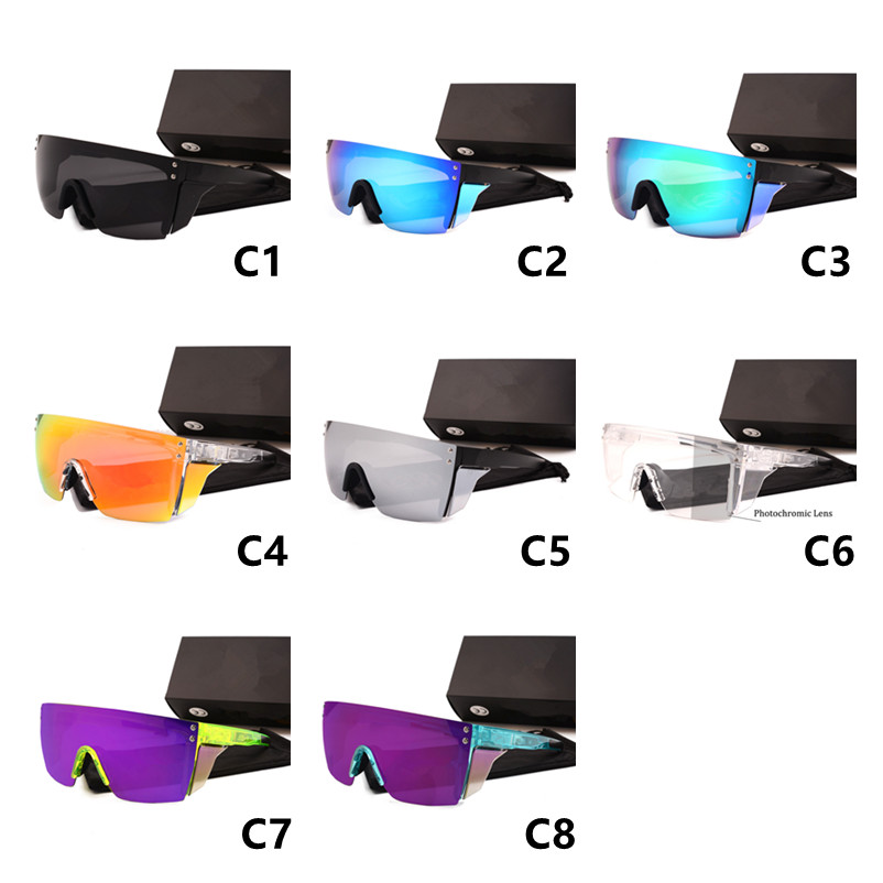 HW12 Side Panel Wrap-Around Sunglasses Men Women Rimless Oversized Sunglasses Matte Black Uv400 Sun Glasses Anti-Glare Outdoor Hiking Goggles