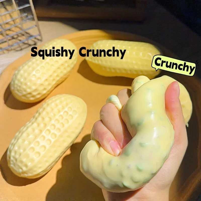 Peanut Squishy Crunchy Stress Ball Fidget Toy Handmade Squeeze Ball Buttery-Soft Feel Squeeze Toys for Adults Gift Q260909