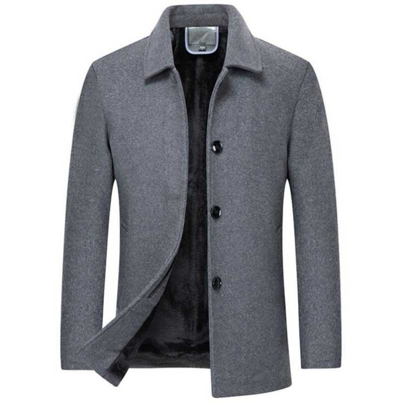 Fleece Jackets Business Liner Casual Woolen Autumn Winter Men Wool Jacket Slim Fit Thick Warm Trench Jackets Mens Brand Coats D260909