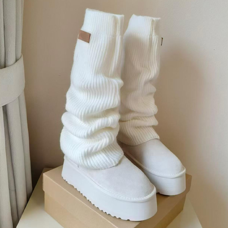 Over The Knee Wool Boots Designer Classic Mini Boots Womens Tazz Boot Winter Fur Boots Platform Boots Warm Wear Stretch Seam Long Boots 474