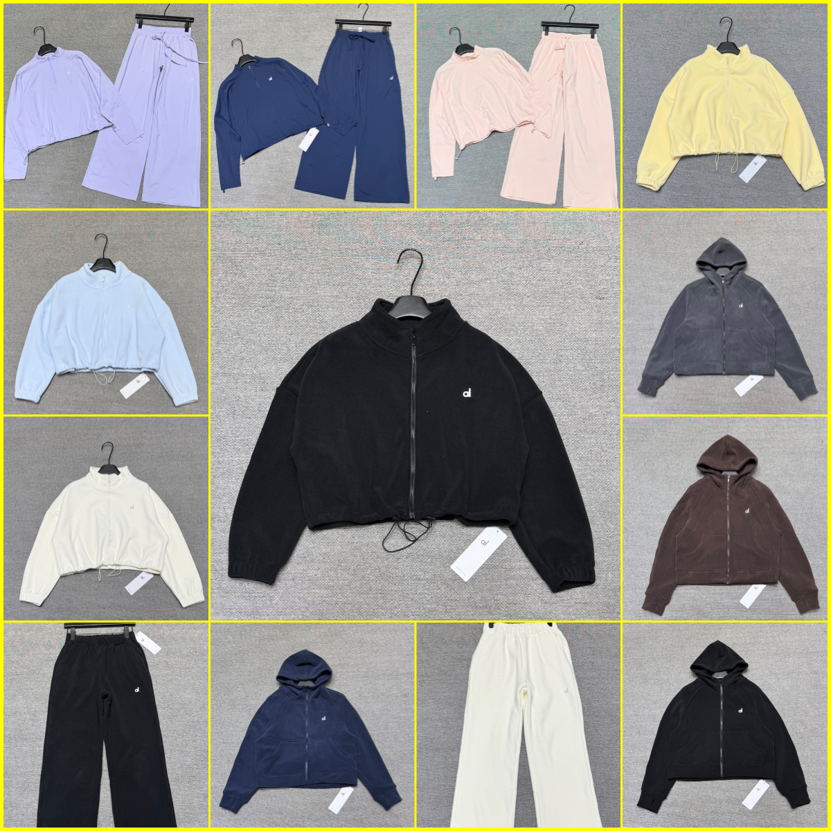 Women Full Zip Hooded Fleece Jacket Cropped Long Sleeve Coat High Waist Wide Leg Pant Two Piece Tracksuit