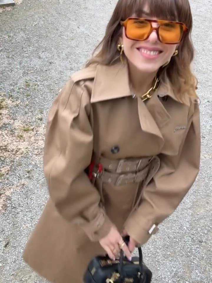 Windbreaker Autumn Women's New Belt Double Breasted Slim Long Coats Lapel Collar Brown Jackets High Street Chic Female Clothes D260909