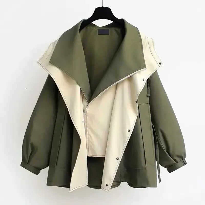 Windbreaker 2024 Waist Collection Mid-length Jackets New Korean Fashion New Women's Spring And Autumn Casual Oversize Coat D260909