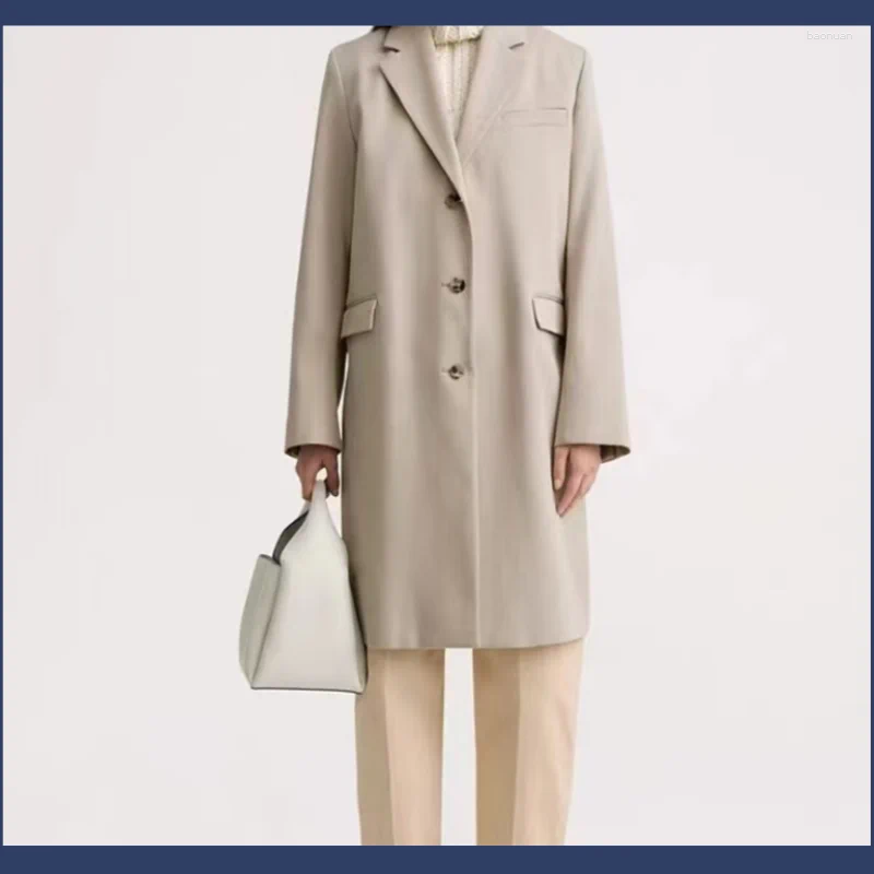 Women's Trench Coats 26 Year Autumn British Style Single Breasted Suit Classic Cotton Shoulder Coat dc
