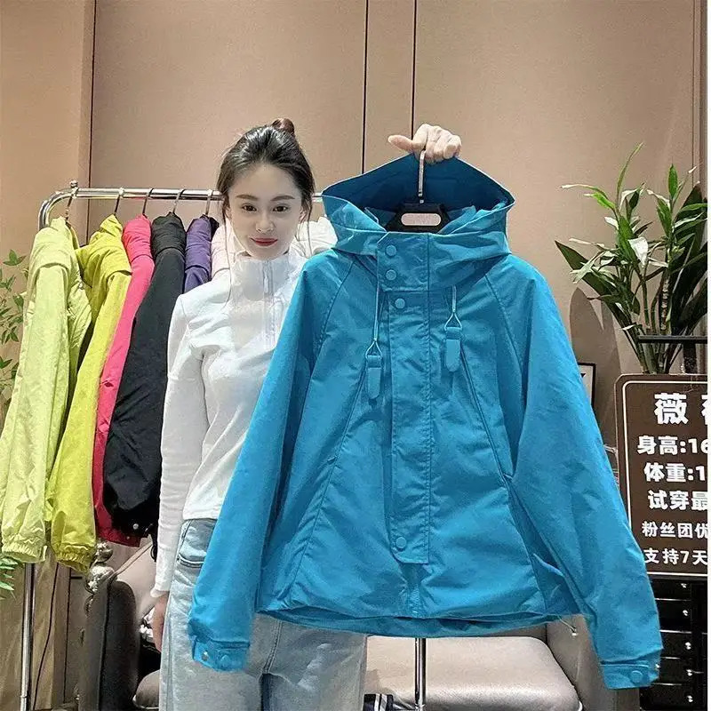 Hooded jacket jacket trench coat baseball uniform Joker plus size loose n jacket top woman 260909